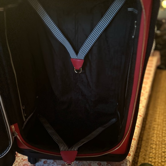 Henri Bendel Red Leather 360 Wheeled Carryon West 57th - Saffiano leather - $750 - Picture 10 of 11